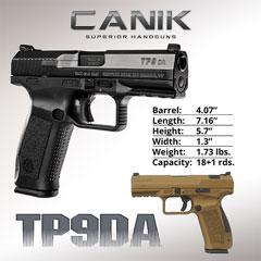 Canik TP9DA Pistols Now Shipping